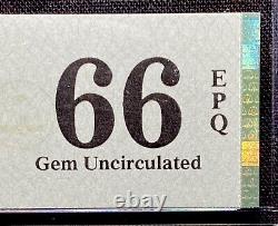 PMG GEM UNC 66. 1872 20 $ CAROLINE DU SUD Billet de banque obsolète de Columbia