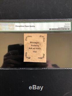Pa-184 Le 25 Octobre 1775 À 9 Pence Devise Coloniale De Pennsylvanie Pmg64 Epq Unc