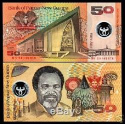 Papouasie-nouvelle-guinée 50 Kina P18a 1999 Polymere Bird Unc Monnaie Argent Projet De Loi Billet