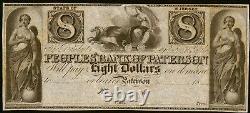 Paterson, NJ Banque des Peuples de Patterson $8 18 G44 Reste Crisp Unc