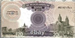 Pays-Bas 20 GULDEN P-54 1941 Pré Euro UNC Billet de banque avec un navire de voile néerlandais