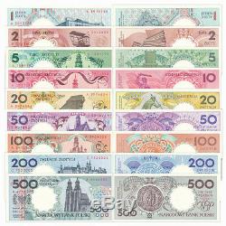 Pologne 9 Pcs Billets 1-500 Zlotych Pln Monnaie Réel Original Album Unc 1990