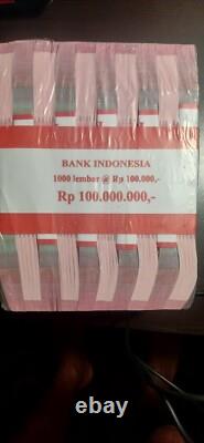 RUPIAH INDONÉSIENNE 100 000 X 100 = 10 MILLIONS (5 000 000) IDR UNC INDONÉSIE