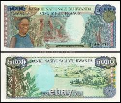 RWANDA 5 000 FRANCS 1988 P 22 UNC ARGENT AFRICAIN RÉCOLTE DE CAFÉ x 20 PCS