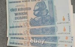 Rare Zimbabwe 100 Trillion Dollars, Série Aa /2008, Unc, Monnaie Des Billets De Banque