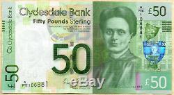 Réel 2009 Clydesdale Bank £ 50 Pound Cinquante Unc De L'argent Monnaie Des Billets Écossais