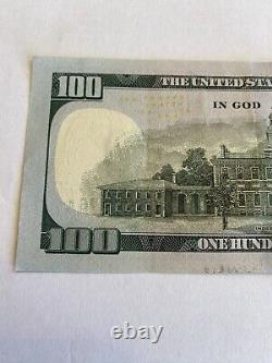 Répéteur radar de billets de monnaie de 100 dollars américains, trinaire, billet de monnaie 2017A, presque non circulé.