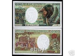 République centrafricaine 10000 10,000 Francs P13 1983 Unc Rare Currency Car Note