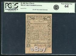 Ri-301 Mai 1786 3p Trois Livres De Monnaie Coloniale De Rhode Island Pcgs Unc-64