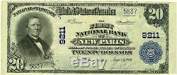 Série 1902 Monnaie Nationale La Première Banque Nationale Du Nouveau Paris Ohio 20 $ Unc