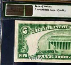 Série 1929 $5 Pmg64 Epq Choice Unc Nat Currency Citizens Nb Evansville Ty2 3386