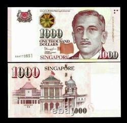 Singapour 1 000 DOLLARS 1000 P-51 1999-2022 Maison RARE UNC Devise Singapourienne