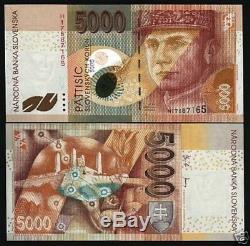 Slovaquie 5000 P43 2003 Koruna Pre Euro Sun Moon Unc Rare Monde Monnaie Banknote