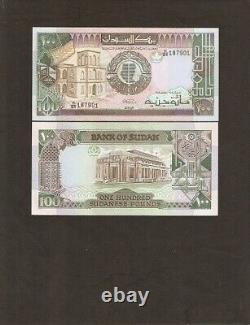 Soudan 100 Livres P-44 1989 x 100 Pièces Lot BUNDLE UNC Billet de banque soudanais