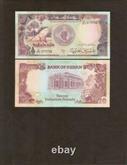 Soudan 20 Livres P-47 1991 x 100 Pcs Lot BUNDLE UNC Billet de banque soudanais