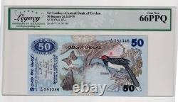Sri Lanka 50 roupies 1979 P-87a Série Flora & Fiona classée Legacy GEM UNC 66