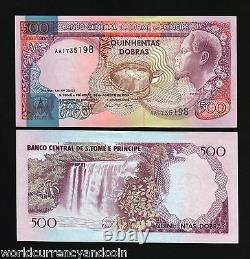 St. Thomas & Prince 500 Dobras P-54 1977 Turtle Unc Rare Currency Animal Banknote