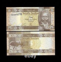 Sud-sud 5 10 25 Piasters P-1 2 3 Rare 2011 United Unc Currence Soudanaise