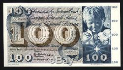 Suisse 100 Francs P49 1967 Cheval Agneau Unc Rare Monnaie Argent Bill Banknote