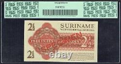 Surinam 21⁄2 Gulden 1955 Ua/unc Zilverbon Specimen Suriname Pcgs 58ppq P110