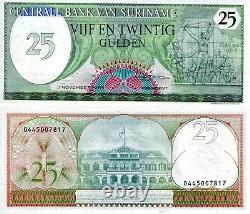 Suriname 25 Gulden Banknote World Paper Money Devise P127b Bundle (100 Notes)