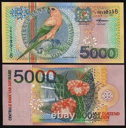 Suriname 5000 GULDEN P-152 2000 Millénaire OISEAU UNC Monnaie Mondiale NOTE Animale