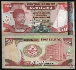 Swaziland 50 Emalangeni P-22 1990 Guerrier Éléphant Unc Billet de Banque Rare
