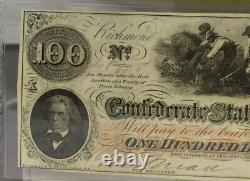 T-41 100 $ 1862 États-unis Confédérés À Propos De Unc 55 Pcgs Monnaie