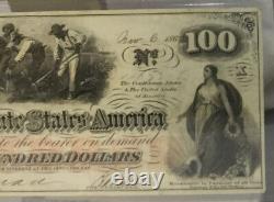 T-41 100 $ 1862 États-unis Confédérés À Propos De Unc 55 Pcgs Monnaie