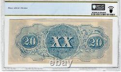 T-58 PF-12 1863 20 $ de papier confédéré PCGS-B choix presque unc 58 brillant