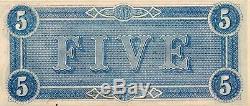 T-69 5 $ 1864 Confédéré Monnaie Csa Unc Qualité Exceptionnelle