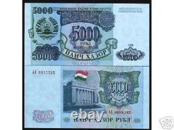 Tadjikistan 5000 ROUABLES P-9A 1994 x 1 Pièce RARE Non Émis UNC Billet de Monnaie du Monde