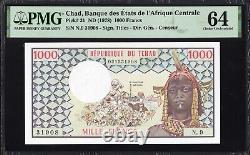 Tchad TCHAD 1000 Francs P3b 1978 PMG64 Choix UNC Billet de Banque Monnaie HAUTE VALEUR