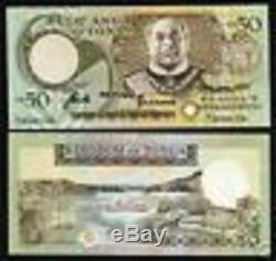 Tonga 50 Paanga P24 1989 Roi Bateau River Boat Unc Monnaie Argent Bill Billets De Banque