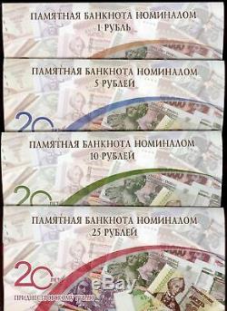 Transnistrie 2014 Set 1 + 5 + 10 + 25 Roubles 20 Ans De Sélection Devise Nouveau Livret Unc