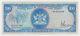 Trinité & Tobago 100 Dollar $ 1964 P35a Vf Arbres De Noix De Coco Date Clé Note De Devise