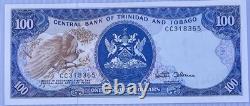 Trinité-et-Tobago 100 DOLLARS P-40 1985 Oiseau UNC Plateforme Pétrolière Monnaie Mondiale Billet de Banque