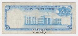 Trinité-et-Tobago 100 dollars $ 1964 P35a VF Arbres de coco Note de monnaie date clé