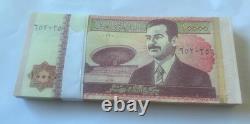 UNC 100 pièces IRAQ 10000 dinars 2002 lot de billets irakiens 1000000 dinars