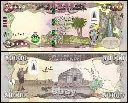 UNC 1 Mill IQD 50/50 COMMANDE 500K X 25K + 500K X 50K Dinar irakien IQD + 10 GRATUITS