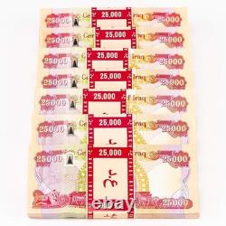 UN MILLION Dinars irakiens UNC Monnaie 40 x 25 000 IQD + COA