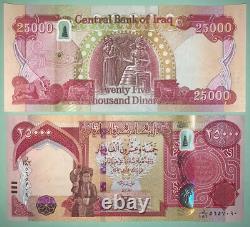 UN MILLION Dinars irakiens UNC Monnaie 40 x 25 000 IQD + COA