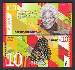 USA 2016 Local Currency Baltimore Note DIX (10 $) Bea Gaddy Unc