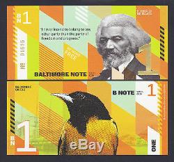 USA 2016 Monnaie Set Local 4 Pièces Baltimore Note 1, 5, 10 Et 20 Unc