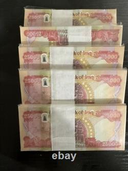 Un MILLION de Dinars irakiens Monnaie authentique d'Irak 1 000 000 IQD 25 000 x40 UNC