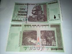 Un demi-lot de 50 X 2008 50 TRILLIONS DE DOLLARS ZIMBABWE, AA P-90 UNC