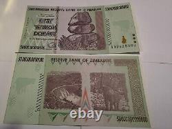 Un demi-lot de 50 X 2008 50 TRILLIONS DE DOLLARS ZIMBABWE, AA P-90 UNC Un demi-lot de 50 X 2008 50 TRILLIONS DE DOLLARS ZIMBABWE, AA P-90 UNC
