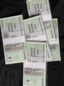 Un demi-lot de 50 X 2008 50 TRILLIONS DE DOLLARS ZIMBABWE, AA P-90 UNC
