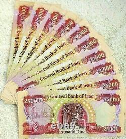 Unc 10 X 25000 Nouvel Irak 2003 Dinar Billets De Banque 250000 Iqd Monnaie Vérifiée