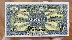 Unc 1926 Devise Thaïlande Billets Precious Siam King Rama VI Magnifique Rare
